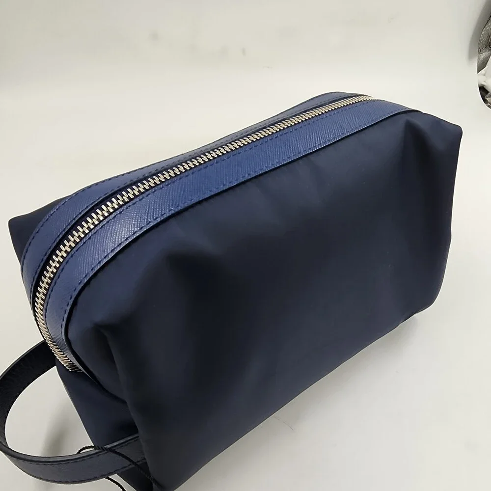 The Men's Store at Bloomingdale's Nylon & Leather Toiletry Bag Navy Zip Top